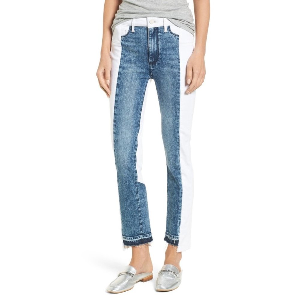 PAIGE Hoxton Straight Ankle Patchwork Agnes Jeans